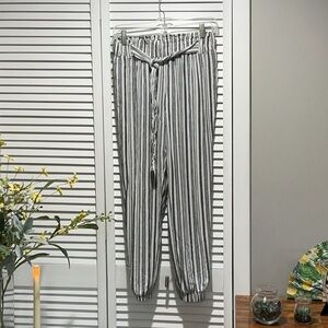 Striped Black and White Jogger Pants